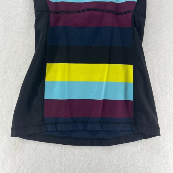 Lululemon Top Womens Size 4 Scoop Neck Tank Stripe Shelf Bra Athletic Multicolor - Picture 4 of 9